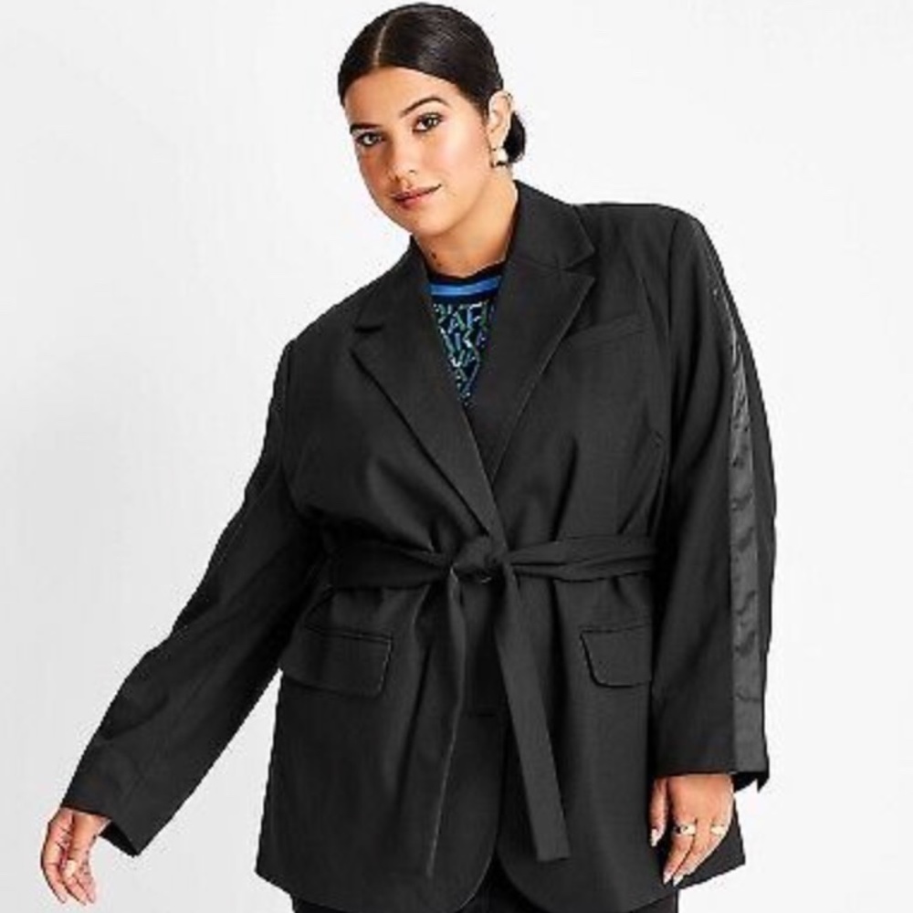 Women's Tie-Front Blazer - Future Collective  - Size 2X
